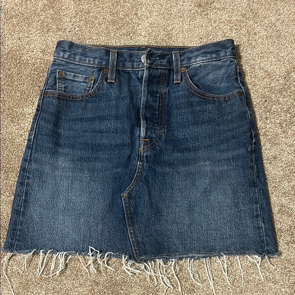 Signature by Levi Strauss Blue A-Line Mini Skirt Casual